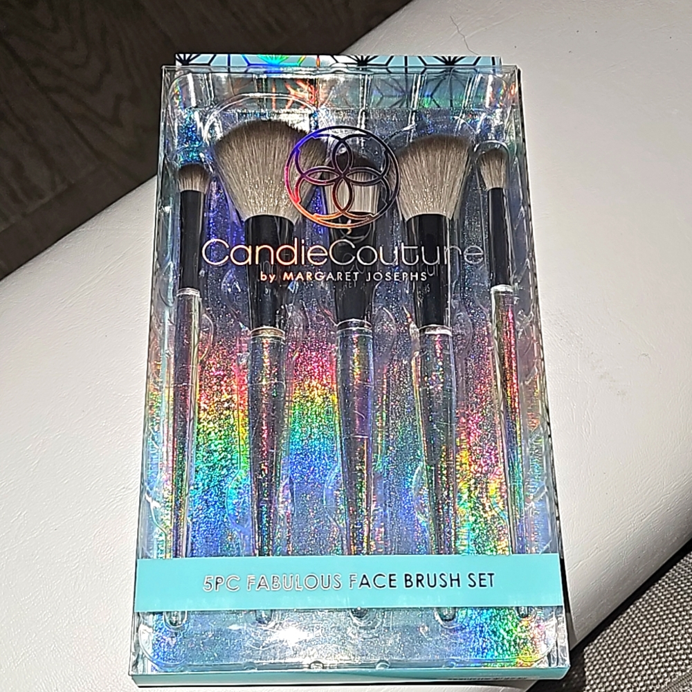 Candy Couture 5 Piece Face Makeup Brush Set, Icicle Sparkle